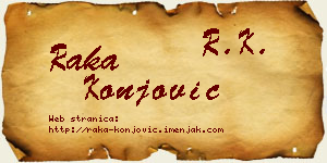 Raka Konjović vizit kartica